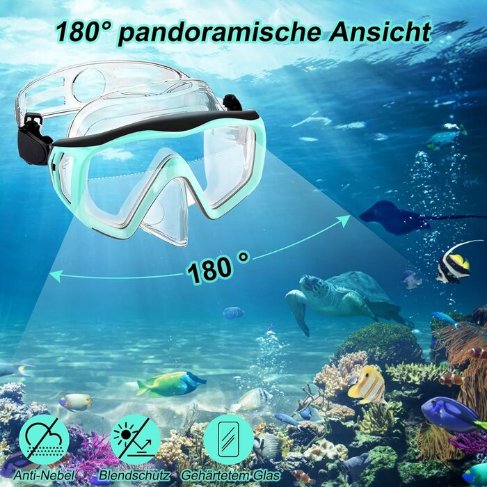 Набір для снорклінгу для дорослих: маска, трубка та ласти. Зручний, водонепроникний, з антизапітніюючим покриттям. Для плавання, снорклінгу та дайвінгу.