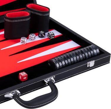 Набір для гри в нарди Engelhart Deluxe 54 см - високоякісні матеріали, нарди з кейсом, кубики та стаканчики