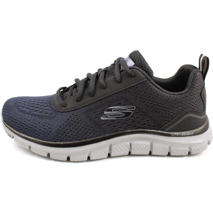 Чоловічі кросівки Skechers Track Ripkent (42.5 EU, Wide Fit), темно-сині з чорною обробкою, сітчасті