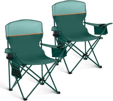 Набір з 2 туристичних стільців для кемпінгу LET'S CAMP: складні, з підстаканниками, для відпочинку на природі