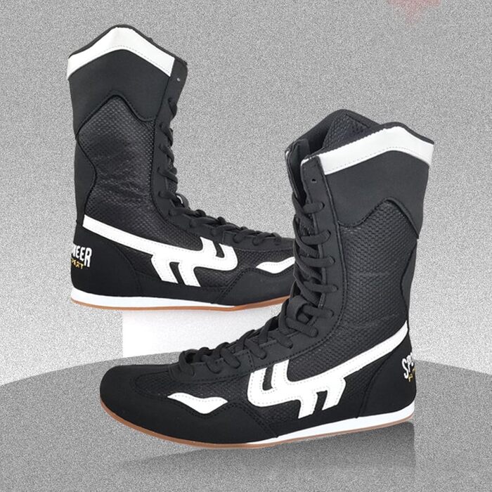 Боксерські кросівки для чоловіків та жінок, унісекс. Кросівки для боротьби та інших видів єдиноборств. Дихаючі, високі, чорні, розмір 37 EU