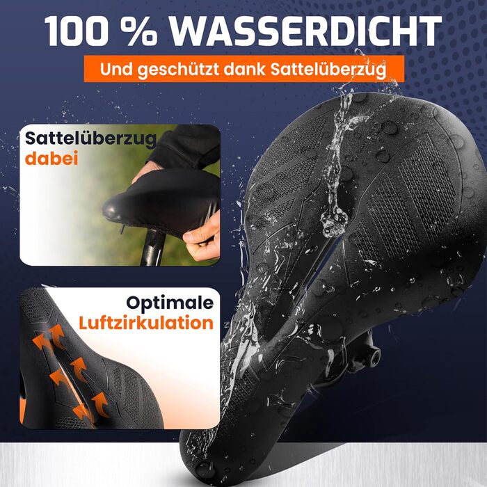 ANFIL® Велосипедне сідло - Максимальний комфорт - Ергономічне сідло з Memory Foam 3.0 для жінок та чоловіків - Зручне та м'яке - з оптимізованим розподілом тиску для тривалих поїздок