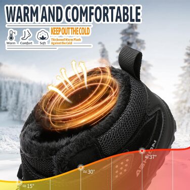 Дитячі зимові чоботи Littleplum для хлопчиків. Зимові шкарпетки-чоботи, теплі, з підкладкою, для снігу, трекінгові. Розмір 39 EU, чорний колір.