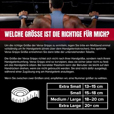 VERSA GRIPPS® PRO Оригінальні тренувальні грипси для силових вправ (США) - Чорні, Розмір M/L (18.1-20.3 см)