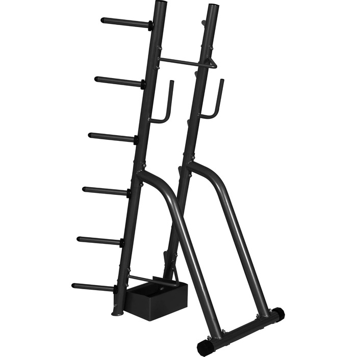 Стійка для гантелей GORILLA SPORTS, сталева, чорна, 70x80x170 см, до 300 кг — стійка для гантелей, дисків, штанги