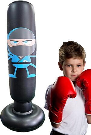 Боксерський мішок для дітей Karate 65 см зі стійкою для тренувань. Дитячий боксерський тренажер для фітнесу та єдиноборств, чорний