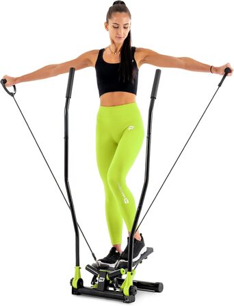 Степпер Hop-Sport HS-45S Slim Up-Down-Side для дому, тренажер для всього тіла, з комп'ютером, лаймовий