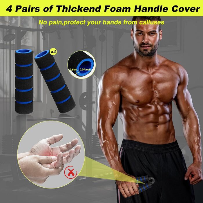 Набір для тренування рук та пальців (4 шт.), алюмінієвий підлокітний тренажер, тренажер сили хвата, тренажер м'язів рук для зміцнення хвата, нарощування м'язів та реабілітації рук (50/100/150/200 LBS)