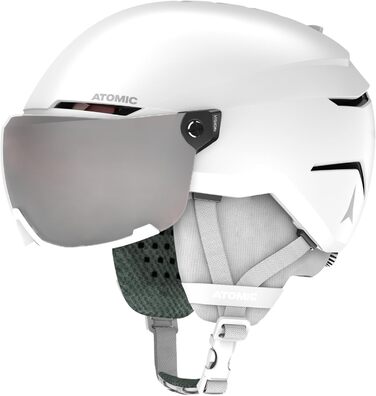 Дитячий лижний шолом ATOMIC SAVOR VISOR JR з візором, білий, максимальний захист, вентиляція Aircon, дзеркальна лінза, 51-55 см