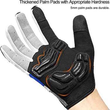 Велосипедні рукавички INBIKE для чоловіків з гелевою підкладкою 5 мм, зносостійкі, дихаючі, MTB, для їзди на велосипеді та активного відпочинку, сині, розмір M (обхват долоні 20.4 см)