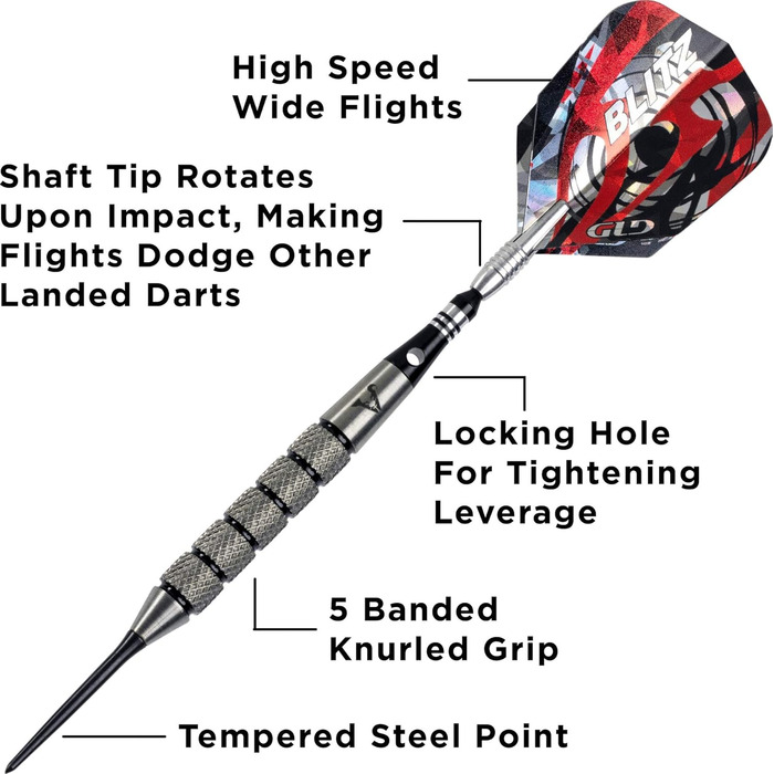 Дротики Viper Blitz 28 г з 95% вольфраму з кейсом для зберігання і подорожей