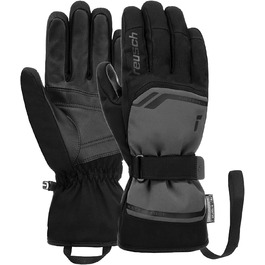 Чоловічі зимові лижні рукавички Reusch Primus R-tex XT, водонепроникна мембрана, утеплені, Softshell, сірі/чорні, розмір XL