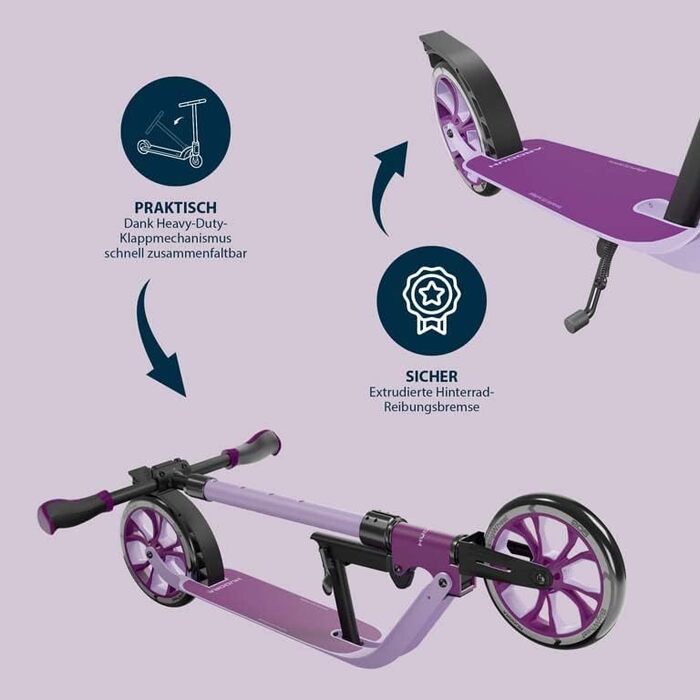 Самокат HUDORA BigWheel 205 Advanced з тросовим замком