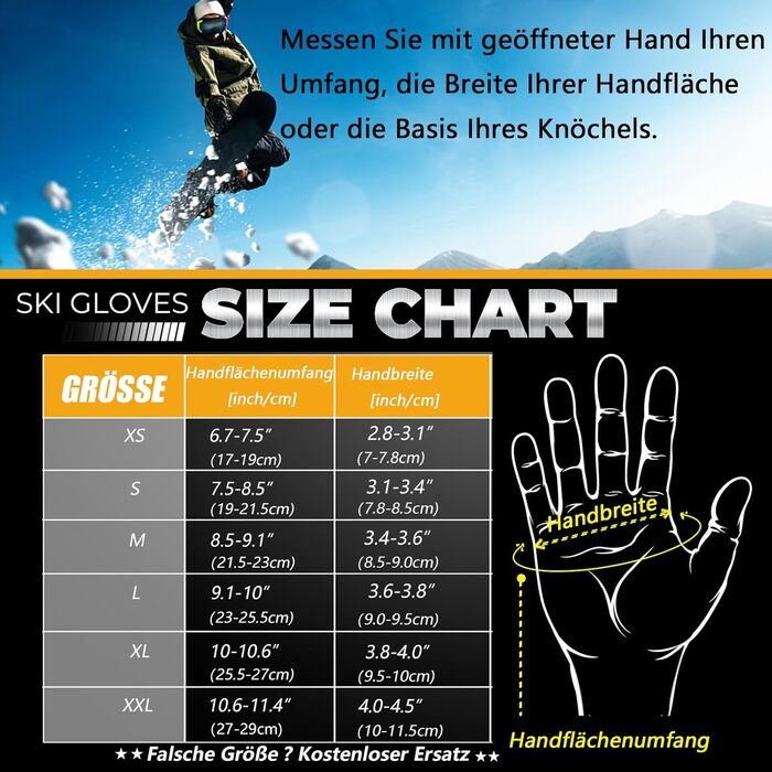 Водонепроникні зимові рукавички BIKINGMOREOK для катання на лижах, велосипеді, мотоциклі та піших прогулянках. 3M Thinsulate, захист до -30°C, сенсорний екран, чорний, S