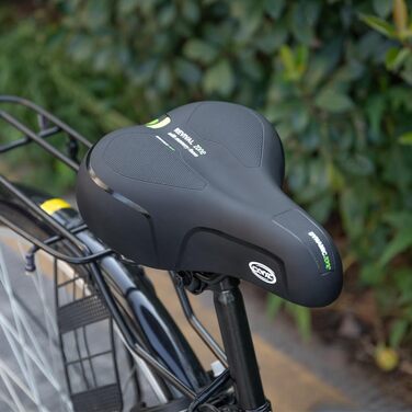 Велосипедне сідло CXWXC з піною пам'яті, ергономічне, водонепроникне, амортизуюче, 26 x 18,5 см, для MTB велосипедів (Чорне)