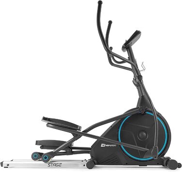 Еліптичний тренажер Hop-Sport HS-160CF Stage, 12 програм, для дому, з транспортними роликами, синій