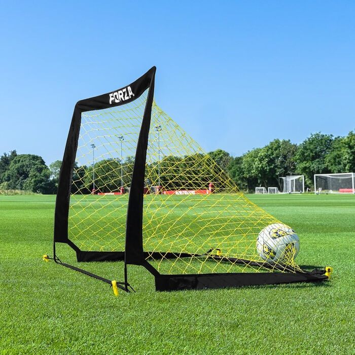 FORZA Pop-Up Ворота для футболу | Розкладні футбольні ворота для дітей та дорослих | Портативні ворота для футболу в сад та парк | Набір 1 або 2 шт. | 4 розміри | Швидкий монтаж без інструментів 0,9м x 0,6м (одна штука)
