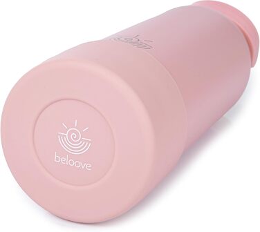 Термобутилка beloove 500 мл рожева, з нержавіючої сталі, BPA-free, подвійні стінки, для газованої води, з чохлом, герметична, ударостійка