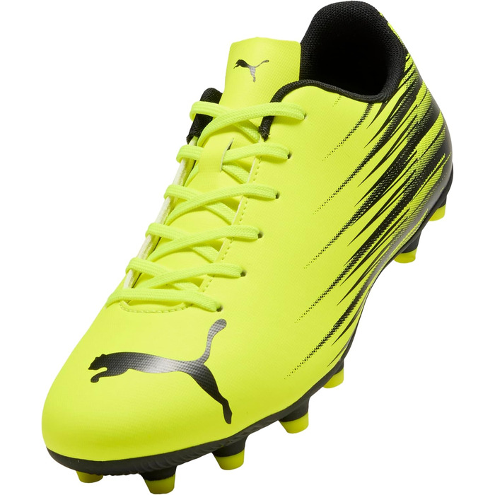 Кросівки футбольні PUMA Attacanto Firm для штучного ґрунту, білі/чорні, 44 EU, Yellow Alert