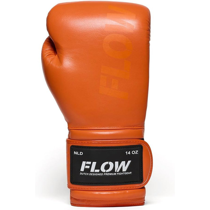 Боксерські рукавички Flow Challenge з натуральної шкіри для спарингу та тренувань, Муай Тай, кікбоксинг, ММА, бойові мистецтва, чоловічі та жіночі (Помаранчеві, 12 oz)
