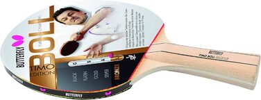 Настільний тенісний ракетка Butterfly Timo Boll Bronze 85010 для хобі та амбіційних гравців, ITTF сертифікований гумовий наклад Addoy, увігнута ручка, натуральне дерево