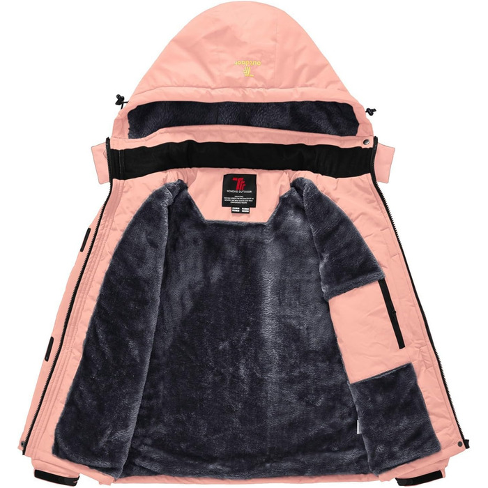 Жіноча тепла зимова куртка Rdruko Softshell з капюшоном, водонепроникна, для сноуборду, рожева, розмір M