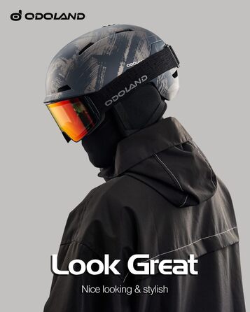 Шолом гірськолижний/сноубордичний Odoland, унісекс, чорний, регульований, для дорослих та підлітків