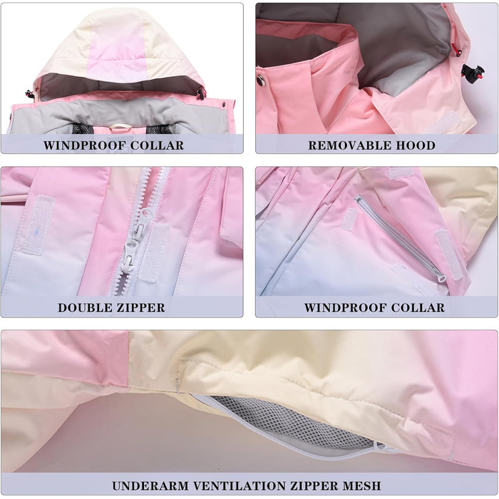 Комплект гірськолижний жіночий HOTIAN 2 в 1: куртка та штани, водонепроникний, вітронепроникний, для сноуборду та гірськолижного спорту, M, 2020+