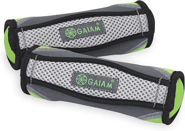 М'яка гантеля Gaiam з ремінцем для жінок і чоловіків, 1 шт, лаймова, для фітнесу та ходьби