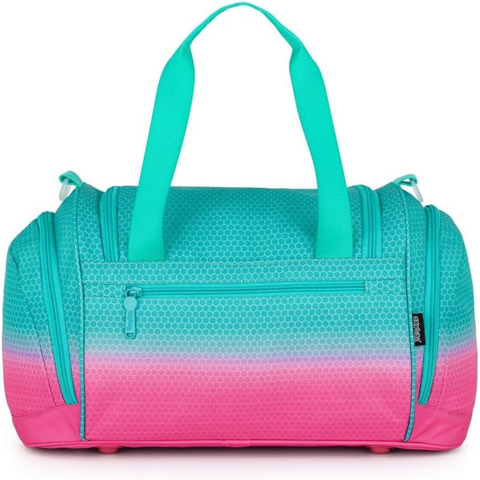Спортивна сумка Kinder з відділенням для взуття, 2 бічними кишенями, регульованим плечовим ременем, 100% поліестер, 45×28×22 см, рожева