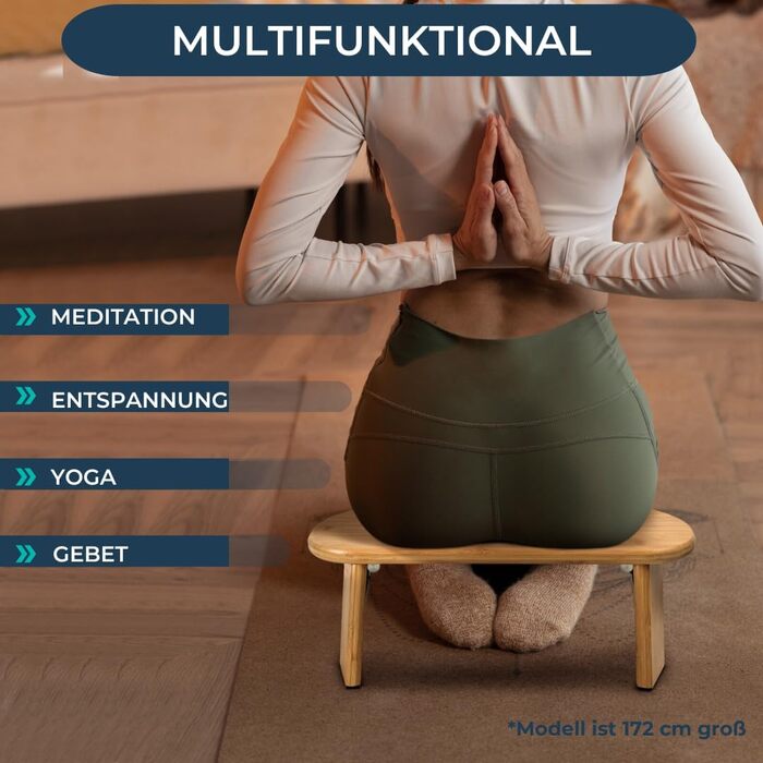 Складаний пуф для медитації Buddley з подушкою, ергономний стільчик для йоги та медитації