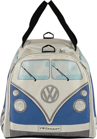 Сумка BRISA VW у стилі Volkswagen T1 Bulli, спортивна, через плече, ретро, велика, синьо-бежева, 60x30x30 см