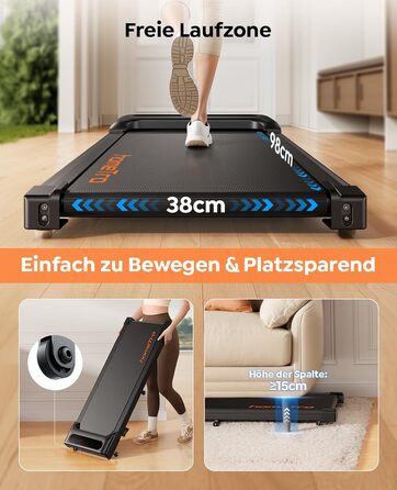 Електрична бігова доріжка Walking Pad для дому з пультом, компактний тренажер під стіл для фітнесу