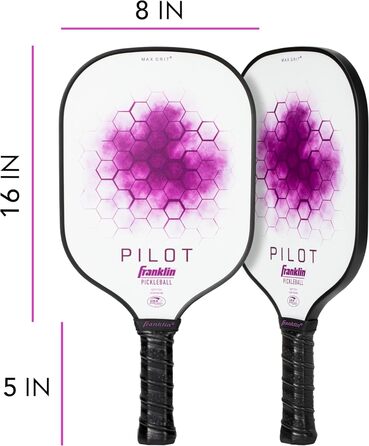 Падл для піклболу Franklin Sports Paddle Pilot 10 мм, білий/фіолетовий, універсальний розмір