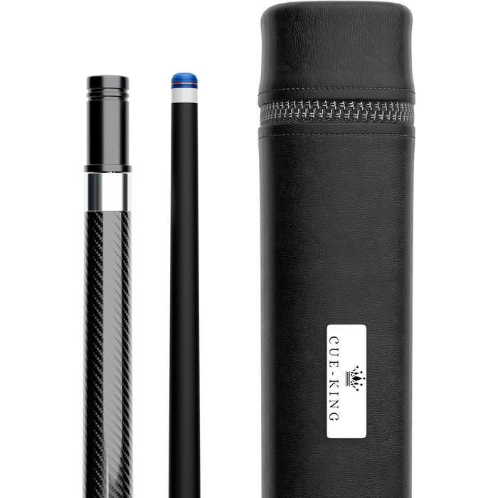 Професійний більярдний кий Cue-King Pro Series з карбону для пулу, 147 см, наконечник 12.5 мм, у комплекті з преміум-чохлом