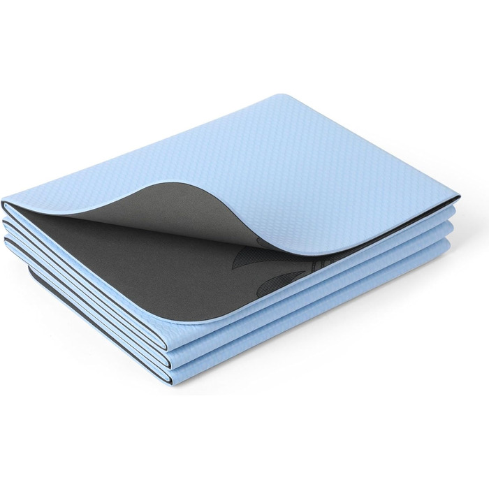 Килимок для йоги Enssy, складаний, компактний, 173x61 см, 0,4 см, з сумкою, легкий дизайн для пілатесу (PU-Lotus Centerline2)