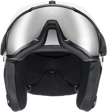 Гірськолижний шолом uvex instinct visor з візором, біло-чорний матовий, розмір 53-56 см, для чоловіків і жінок, категорія фільтра 2, з оптимальною вентиляцією