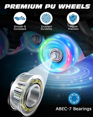 Ролики дитячі ролики для дівчаток та хлопчиків, 4 розміри, регульовані, для початківців, зручні, дихаючі, ролики для дітей, подарунок на Різдво та день народження, Roa-Violette (S, Blue-Black)