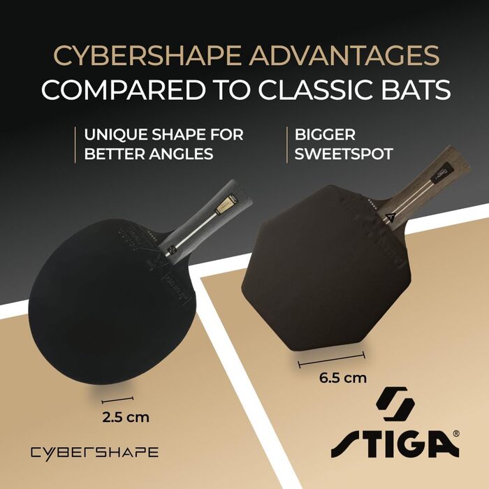 Стіга Cybershape Hobby - ракетка для настільного тенісу, легка у використанні, для початківців та гравців клубного рівня