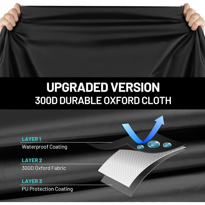 Водонепроникний чохол для мотоцикла Favoto, 220x105x130 см, з відбиваючими смугами та отвором для замка