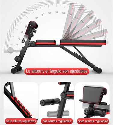 Складана лавка для тренувань Hantelbank: фітнес, силові вправи, тренування спини та пресу