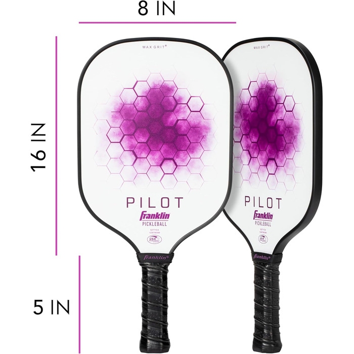 Падл для піклболу Franklin Sports Paddle Pilot 10 мм, білий/фіолетовий, універсальний розмір