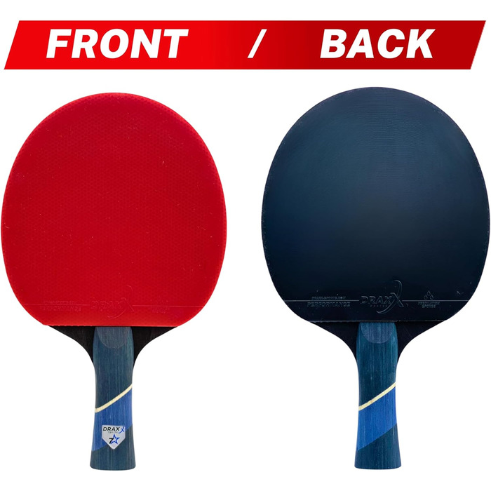 Набір ракетки для настільного тенісу DRAXX SPORTS 7 зірок | Професійна карбонова ракетка для контролю, обертання та потужності | Ультралегка, 175г | Губка 2мм & Високопродуктивний накладка
