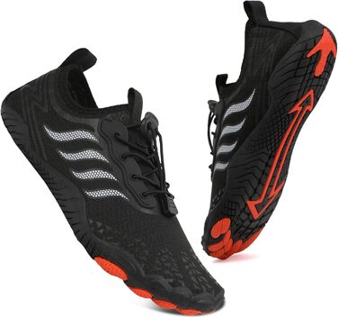 Чоловічі та жіночі аквашузи для плавання та серфінгу. Швидковисихаючі пляжні шльопанці, 44 EU, чорний колір