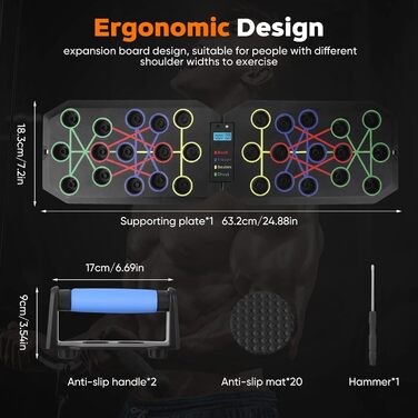 Тренажер для віджимань Push Up Board — багатофункціональна дошка для прокачування грудей та рук з таймером-лічильником, обладнання для калістеніки та фітнесу вдома
