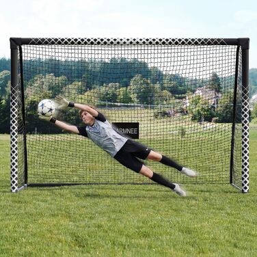 Футбол ворота LARMNEE для дітей та дорослих, з захисним покриттям, водонепроникні, з сіткою PE, Oxford тканина, для вулиці та приміщення, чорно-білі