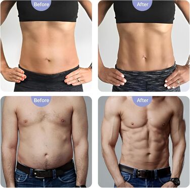 Електричний стимулятор м'язів пресу EMS, тренувальний пристрій з 10 гелевими електродами, 6 режимів та 15 рівнів інтенсивності, для пресу, рук та ніг