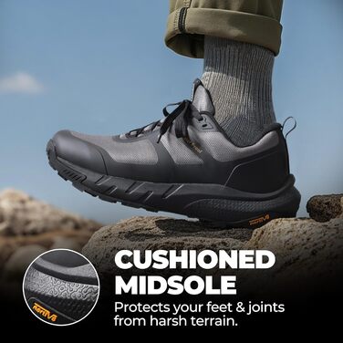 Чоловічі водонепроникні трекінгові черевики NORTIV 44 EU (Чорний, Сірий) - для туризму, хайкінгу та активного відпочинку