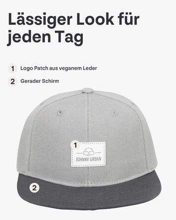 Кепка-снэпбек Johnny Urban Dean унісекс, регульована база-кепка, сіра/антрацит, один розмір