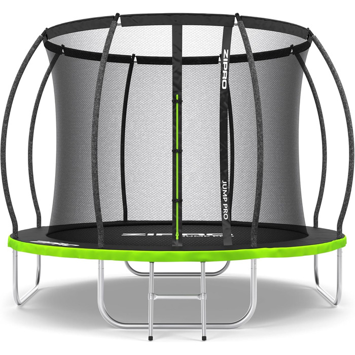 ZIPRO JumpPro Premium Трамплін для дітей Outdoor, Садовий трамплін з сіткою, Водостійкий, UV-захист, Легка збірка, Максимальне навантаження до 150 кг, Ø 252/312/374/435/496 см (10' - 252 см)